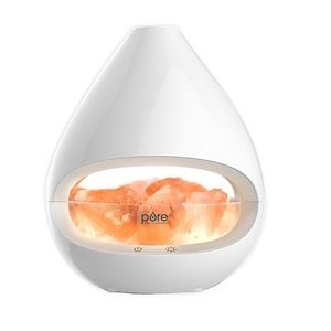 PureGlow Crystal Salt Lamp and Diffuser in White